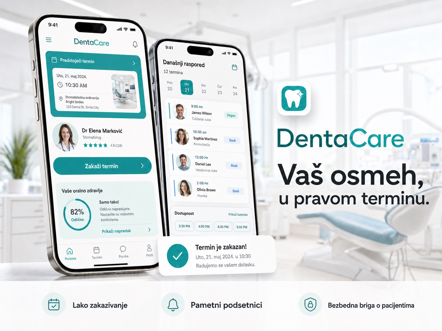 DentaCare - Ordinacija i pacijenti u jednom sistemu product interface
